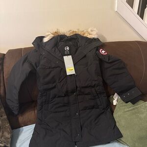Canada Goose Black Puffer Jacket with Fur Trim